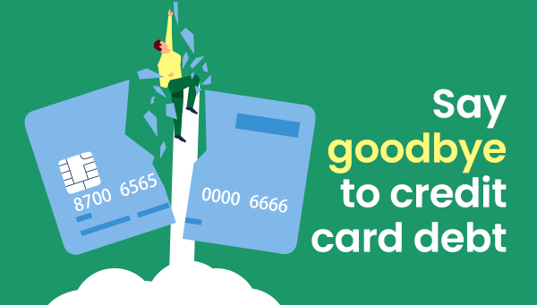 Say Goodbye to Credit Card Debt Illustration